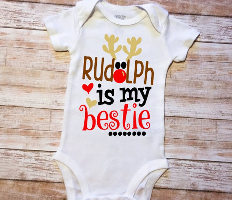 Kid's Rudolph is My Bestie Christmas Shirt Girl's Etsy