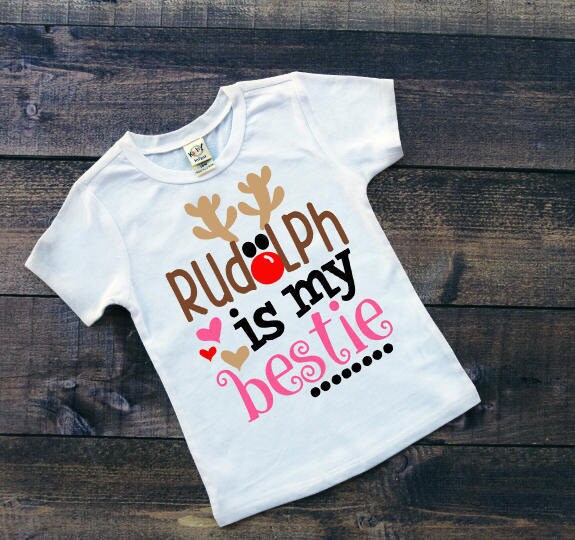 Kid's Rudolph Is My Bestie Christmas Shirt Girl's Etsy