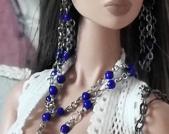 Handmade Doll Necklace & Earring Set, Fits 11-12 Inch Dolls