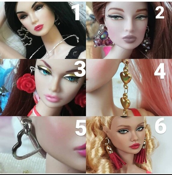 Barbie Earrings Doll Earrings Doll Accessories Barbie | Etsy