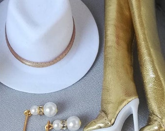 Botas accesorios navideños talla única para muñecas de 12 pulgadas