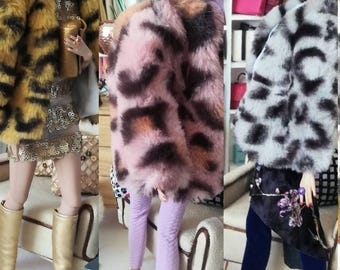 12 inch doll fur coat handmade to fit all 11/12 inch dolls