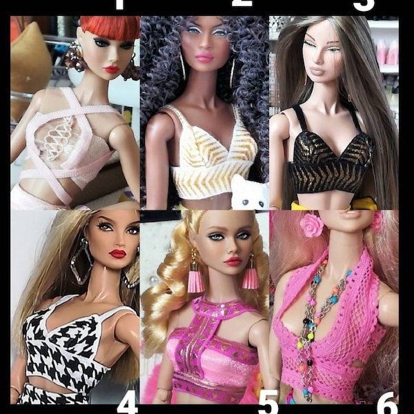 12 inch doll fashion crop tops handmade to fit all 11/12 inch dolls