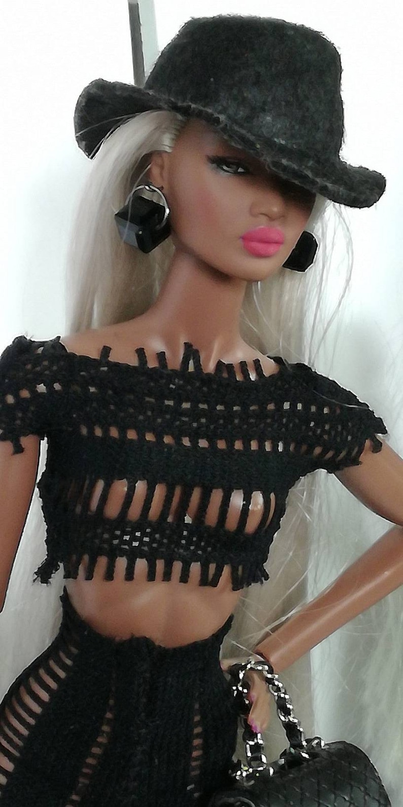 Hello black collection #6 is shorts and top boots optional fits 12 inch fashion dolls
