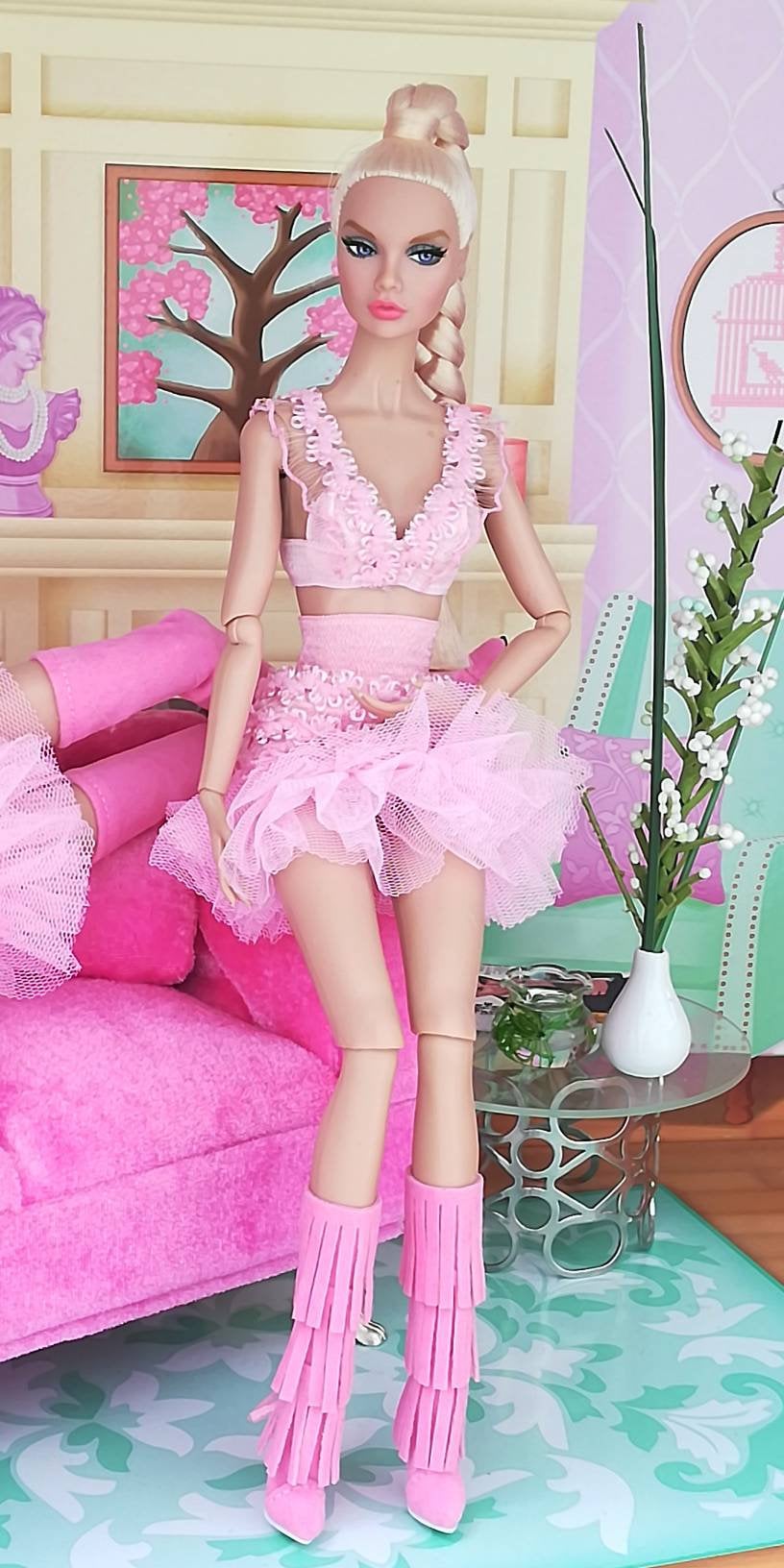 バイカージャケットバービーサイズPoppy Parker1/6ドール1/6服