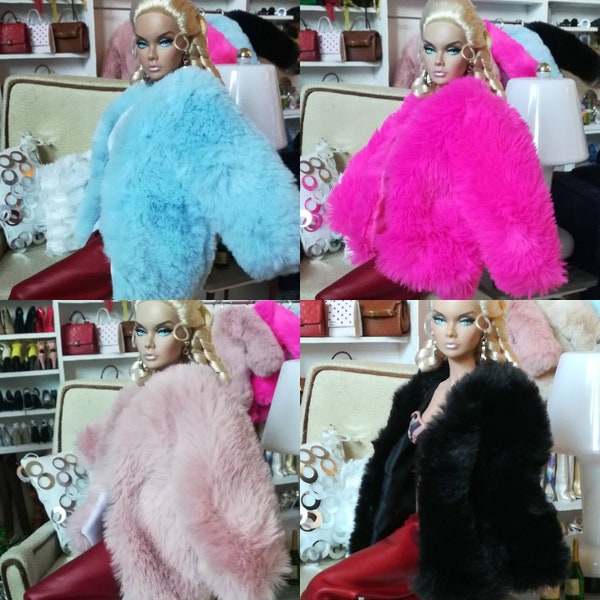 Fur coat   handmade to fit all 11/12 inch dolls