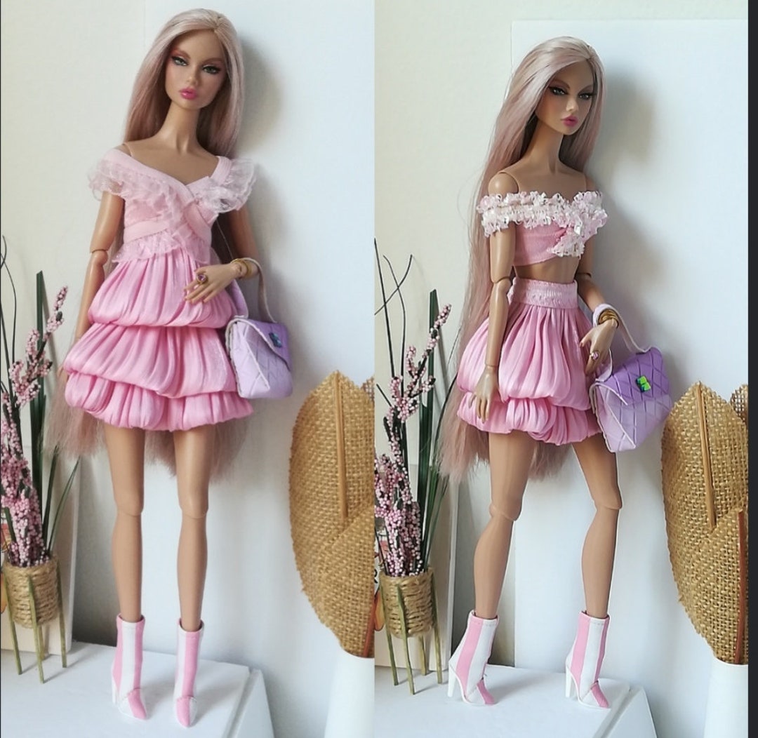 Eledoll Clothes Deluxe Fashion Pack For 12 Inch Fashion Doll Satin Celebration 5 Dresses Set Fits Curvy Doll