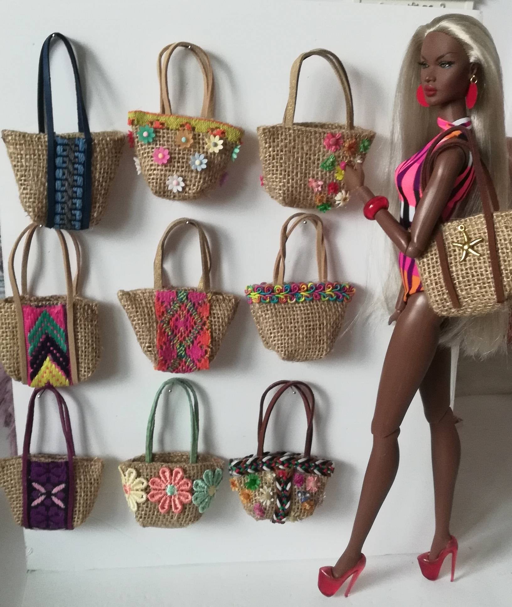 12 inch doll fashion bags & accessories handmade to fit all 11/12 inch dolls