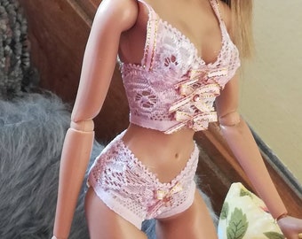 Handmade Lace Lingerie Set for 12 inch Dolls