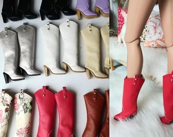 Botas vaqueras estilo occidental talla única para muñecas de 11,12 pulgadas