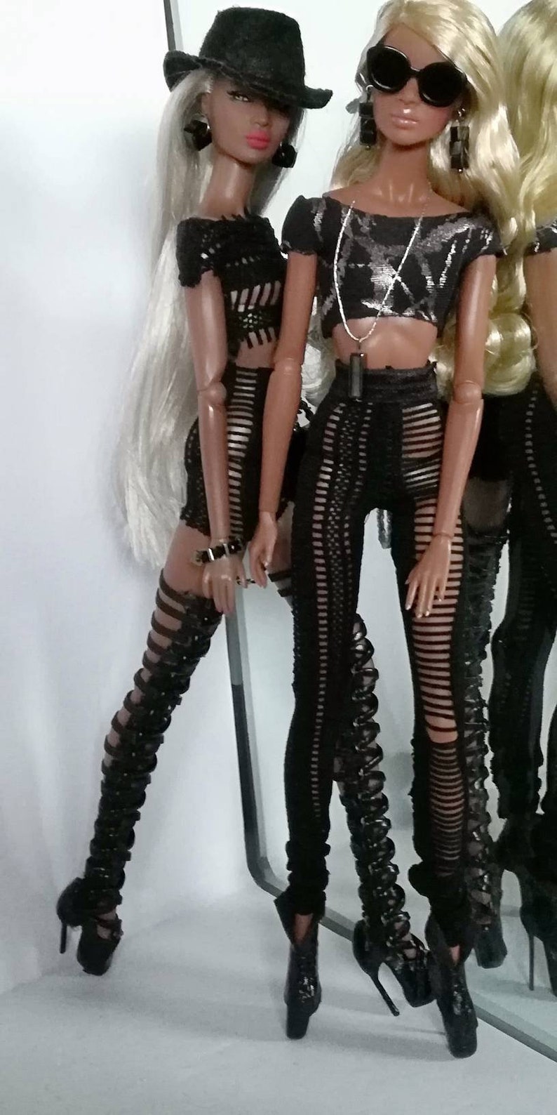 Hello black collection #6 is shorts and top boots optional fits 12 inch fashion dolls
