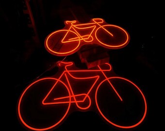 オレンジ色の自転車ネオンサイン、ネオンライト付き、LEDネオン装飾
