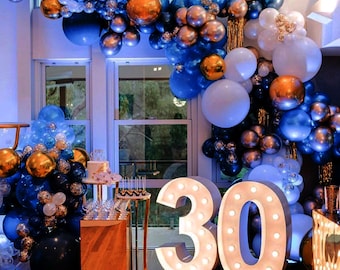 60cm Tall LED White Metal Large Numbers Light Up Numbers Anniversary Birthday Event Decor Plugged