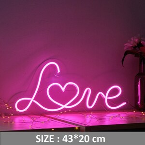 Love Neon Letters Neon Sign with Acrylic Plate Christmas Neon Wedding Neon Decor Custom Wedding Neon Wedding Letters