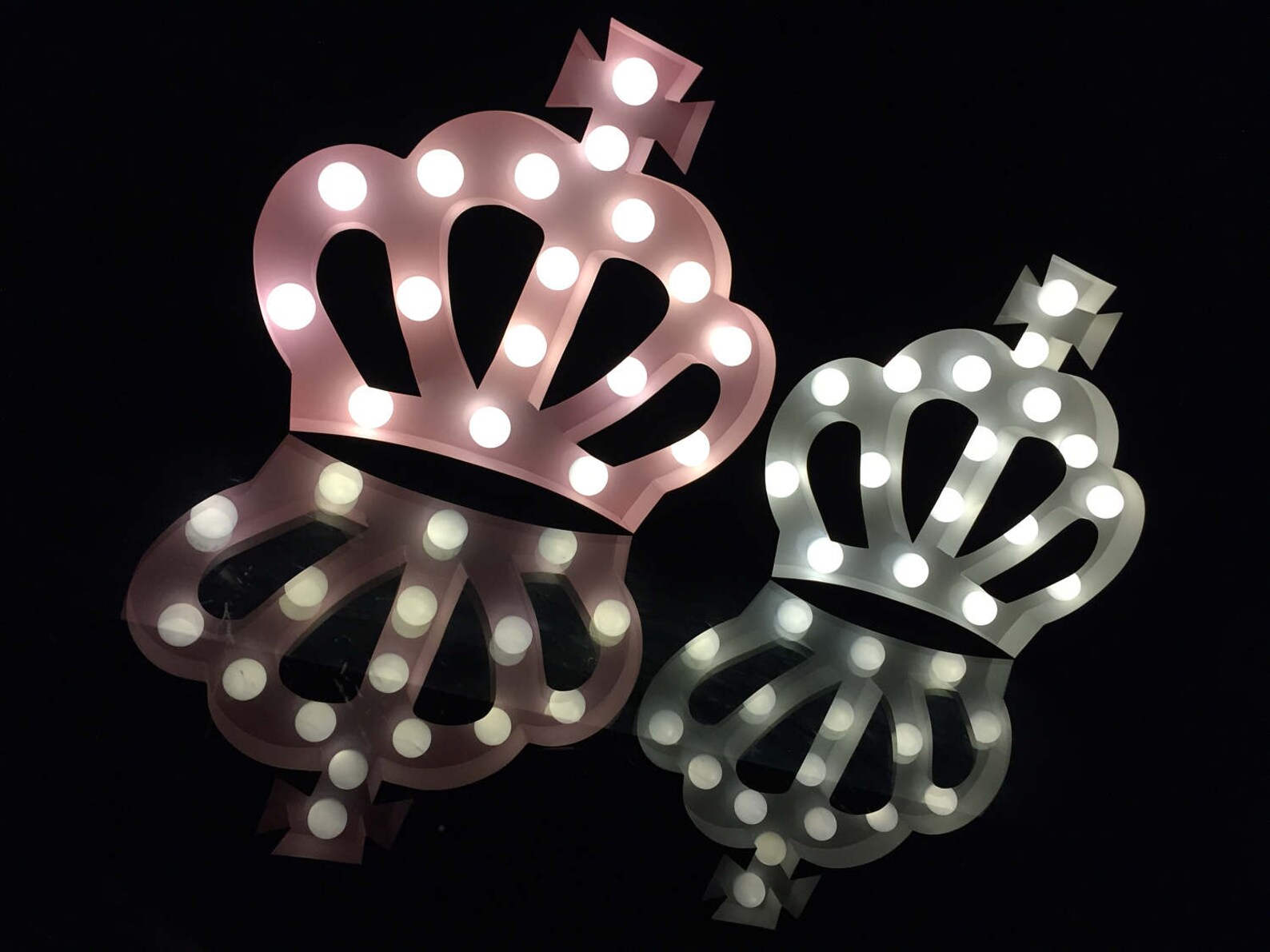 Vintage Metal 8 Pink Marquee Light Sign Crown Shape Etsy