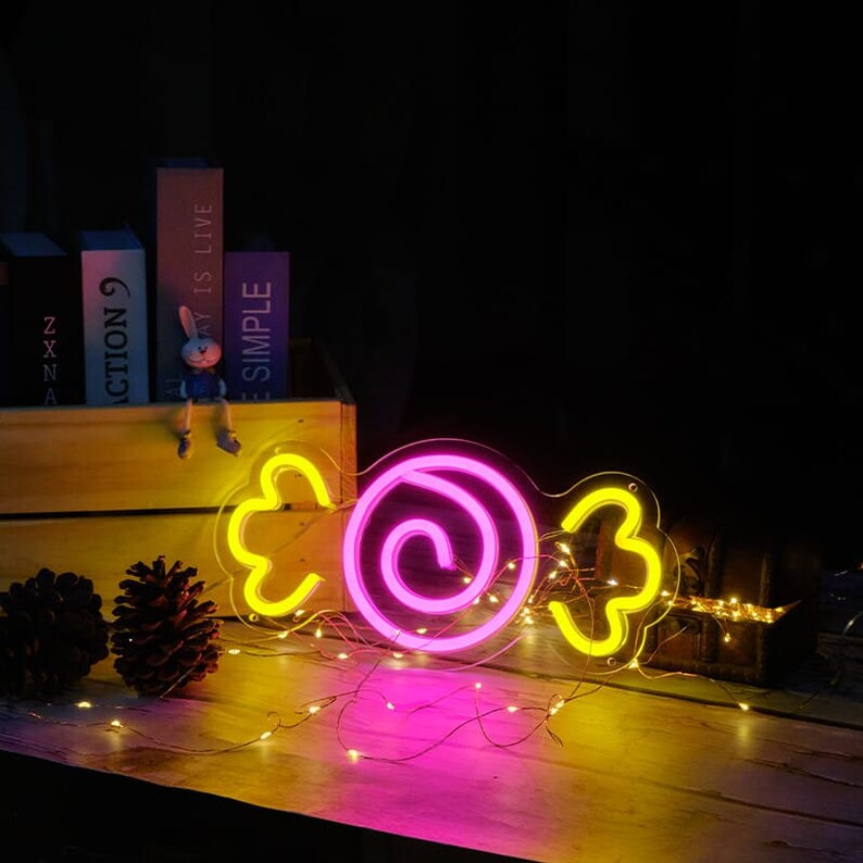 Light up Halloween Candy Neon Sign Halloween Holiday Neon Etsy