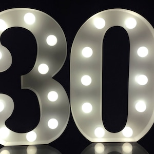 12&quot;Metal Marquee Number 30-39 Light Up Number Thirty Home Shop Anniversary Wedding Birthday Decor