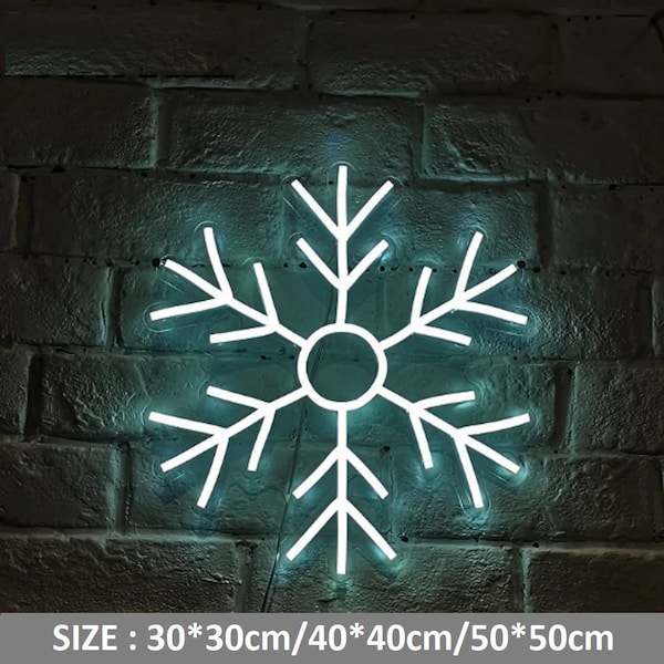 Snowflake Neon Sign 5V USB Powered Custom Neon Sign  Winter Decor Snowflake Light