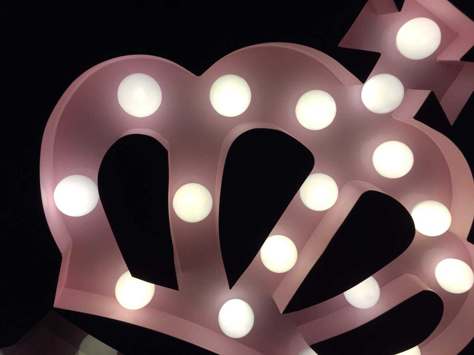 Vintage Metal 8 Pink Marquee Light Sign Crown Shape Etsy