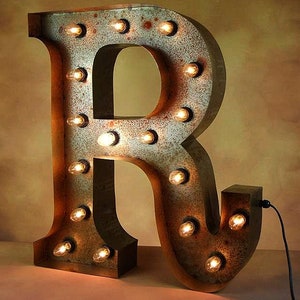 19&quot; Metal Letter A-Z Marquee Letters Marquee Light Light Up Alphabet Initial Letters Home Party Wedding Wall Table Decor