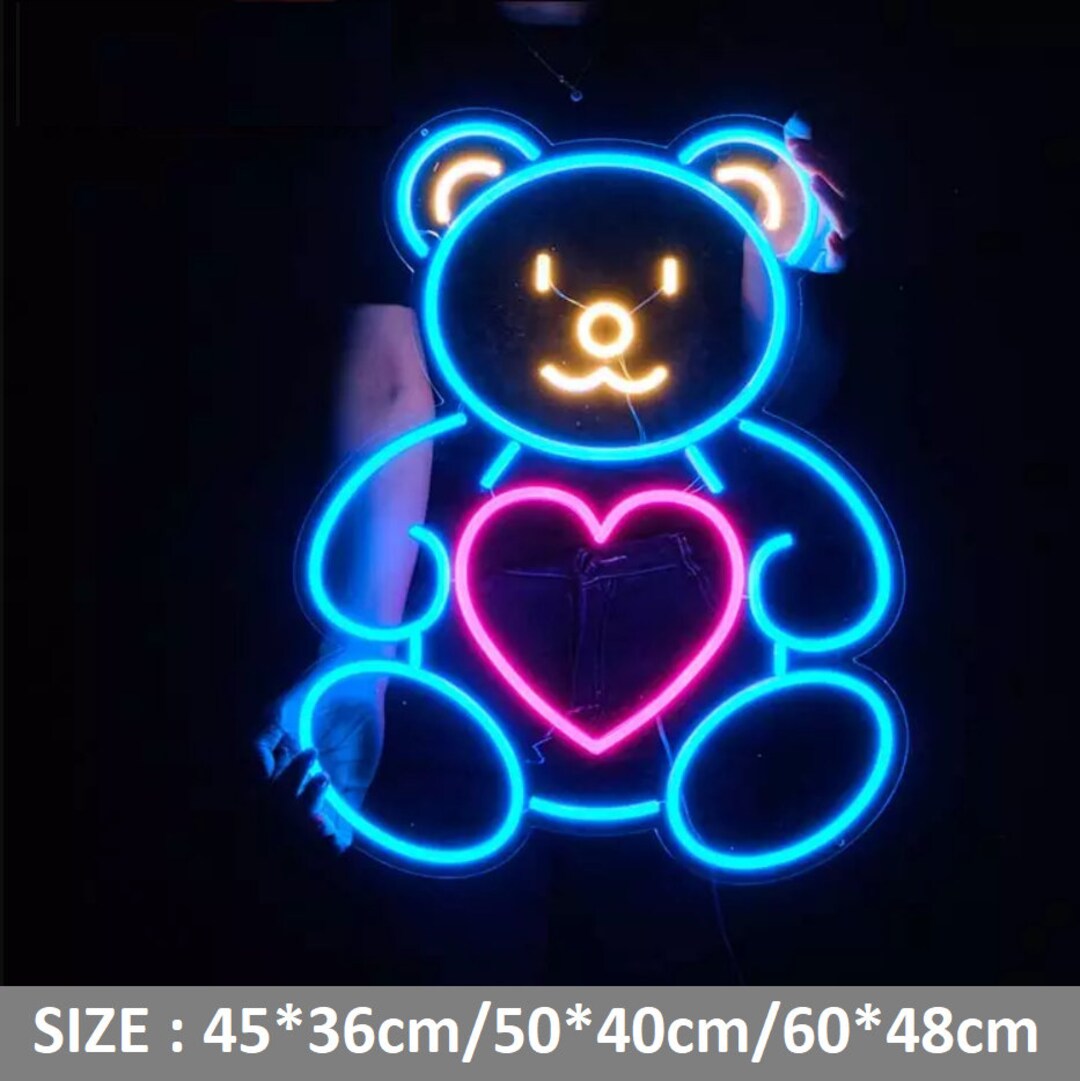 Bear Acrylic Neon Sign Neon Decor Neon Art Cute Animal Sign LED Light