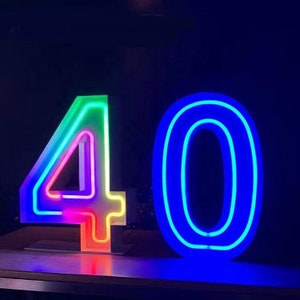 Números/letras de marquesina de metal de 36" Números/letras iluminados con luz de neón Número de marquesina A-Z 0-9 Letras numéricas iluminadas