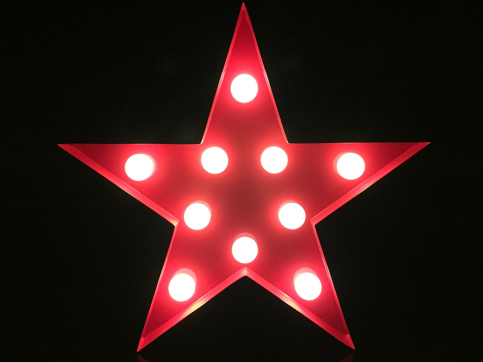 Vintage LED Red Star Marquee Light Marquee Sign Night Light Etsy