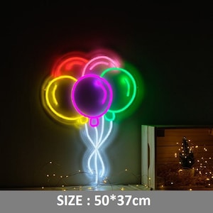 Balloon Acrylic Neon Sign  Party Neon Decor Event Neon Light  Party Shop Store Bar Restaurant Decor