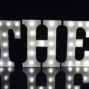 15&quot; Metal  WHITE/BLACK A-Z Light Up Letters Light Up Alphabet Initial Letters Home Party Wedding Shop Store Decor Plugged