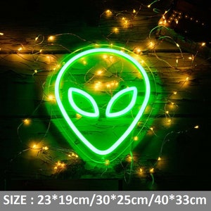 Acrylic Alien Neon Sign Custom Neon Sign Alien Neon Decor Neon Light Alien Lover Decor