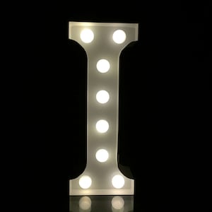 Metal blanco I marquesina carta marquesina luz 9 "altura iluminar alfabeto letra sala de bodas iluminación luz nocturna luz guardería niños luz