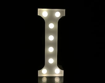 Z 30cm White LED Letter Light Vintage Circus Alphabet Night Light Sign A 