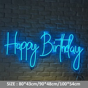 Happy Birthday Light Up Neon Buchstaben Leuchtreklame mit Acrylplatte Wand Neon Dekor Benutzerdefinierte Neon Buchstaben Leuchtreklame-Geburtstags-Party-Neon-Dekor