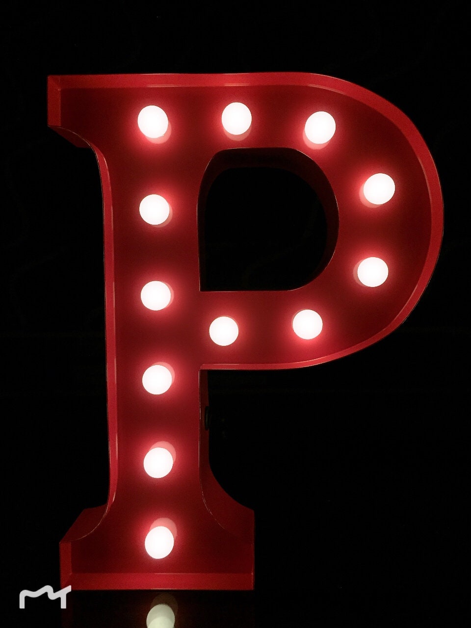 12 Metal Light up Letters Red P Marquee Letters Marquee Etsy