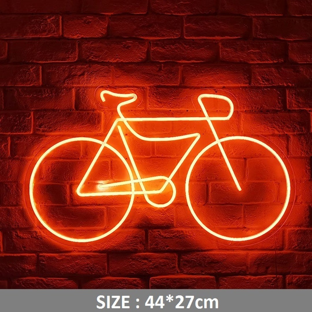 Orange Bicycle Bike Neon Sign With Neon Light Led Neon Decor Home Bedroom Bar Party Wall Table
