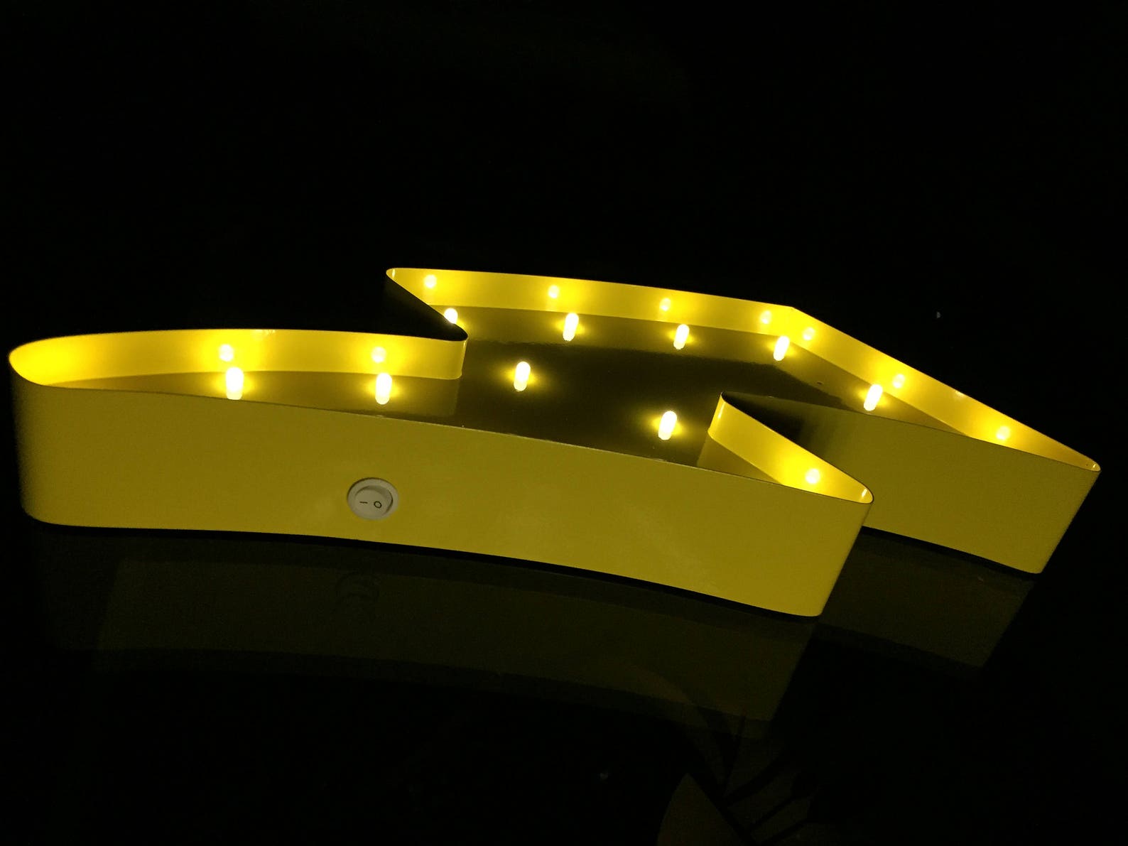 15 LED Light Yellow Thunder Flash Lighting Sign Battery Etsy