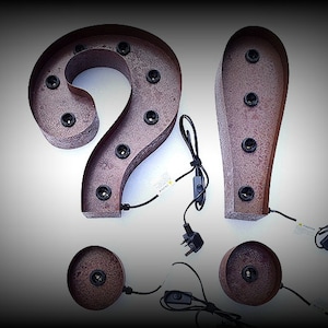 24&quot; Light Up Metal Marquee Sign Question Mark Exclamation Mark Wall Table decor