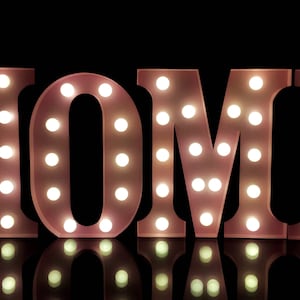 Hand Made 9&quot;Metal Pink Light Up Letters HOME Store Shop Home Living  Room Bedroom Table Wall Decor