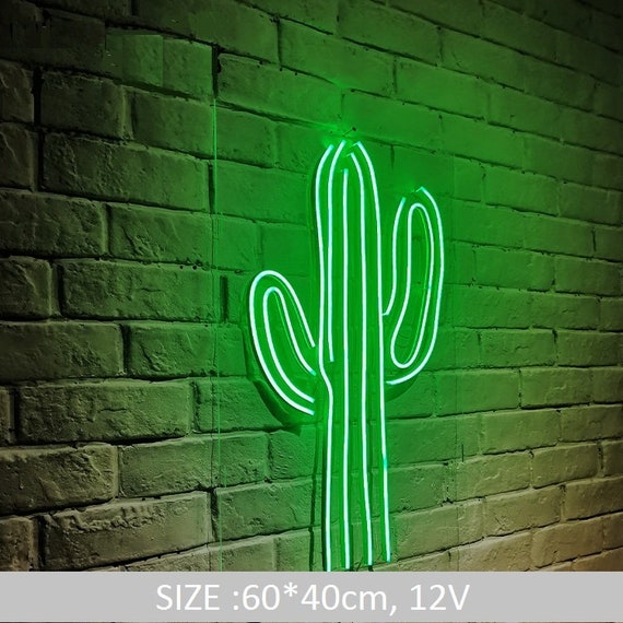 vil beslutte Kontur upassende Cactus Neon Sign With Acrylic Plate USB Powered LED Neon Light - Etsy