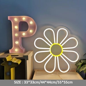 Daisy Flower Neon Sign Flower Sign Light Up Flower Wall Table Decor Birthday Gift