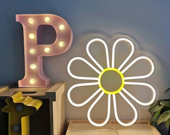 Daisy Flower Neon Sign, Wall & Table Decor