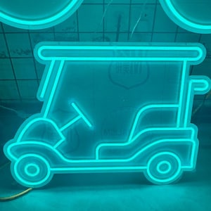 Spersonalizowany neonowy znak wózka golfowego, neonowa dekoracja samochodu golfowego, dekoracja ścienna okna