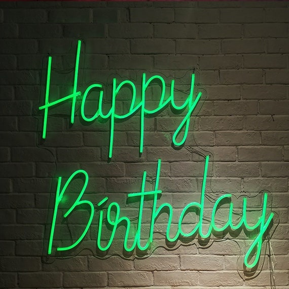 Sturdy Wishing You A Very Happy Birthday Neon Sign  Printed Wishing You A  Very Happy Birthday Neon Sign 