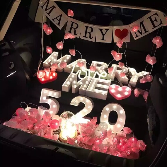 Amazon.co.jp: MARRY ME ライトアップ LED 文字 プロポーズ