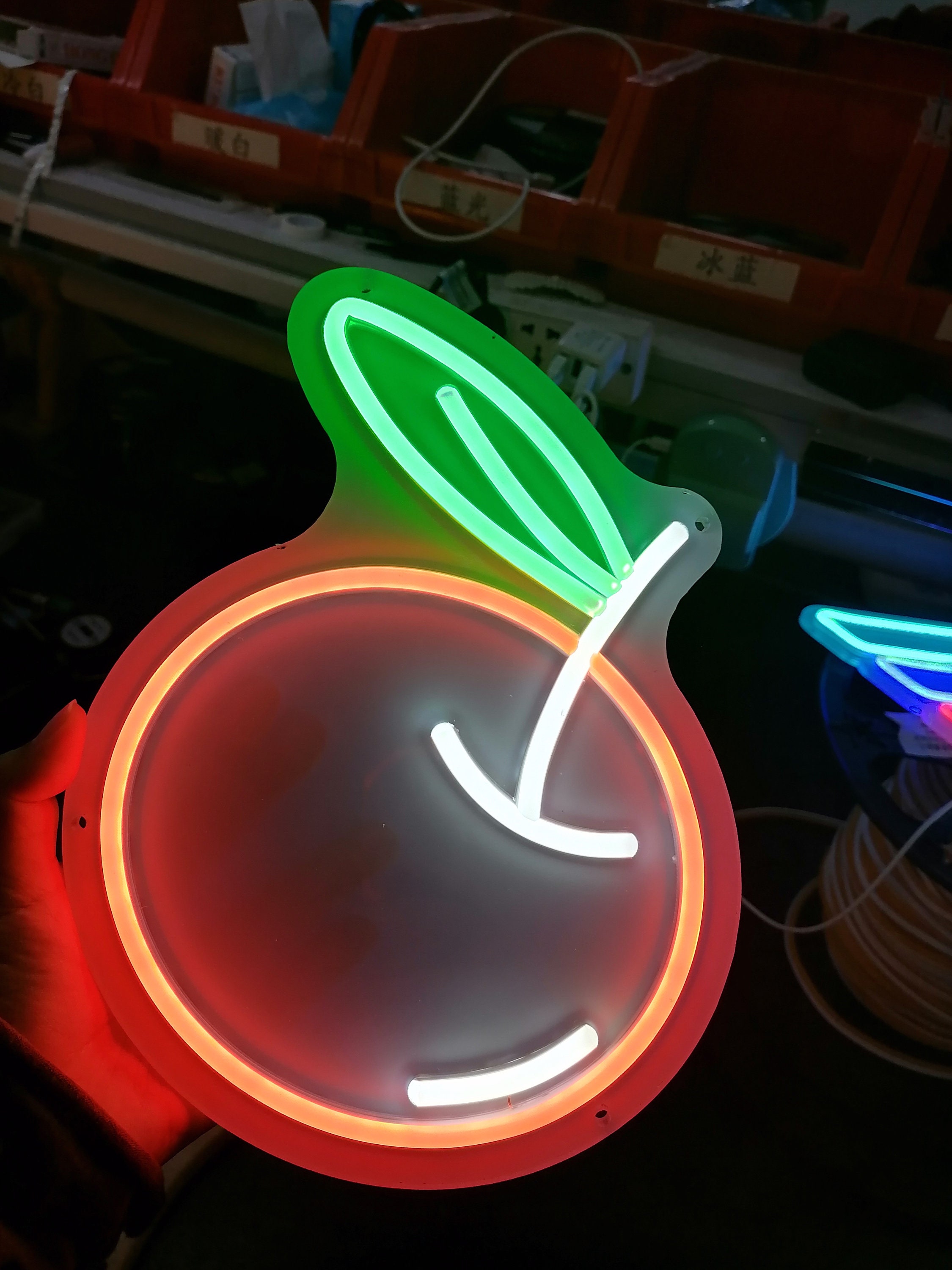 40x40cm USB - Café A-Cool Blanc - Enseignes Lumineuses En Néon À Led