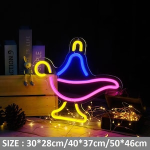 Halloween Neon Sign  Halloween Neon Decor Aladdin Lamp Decor Aladdin Lamp Sign  Aladdin Magic Lamp
