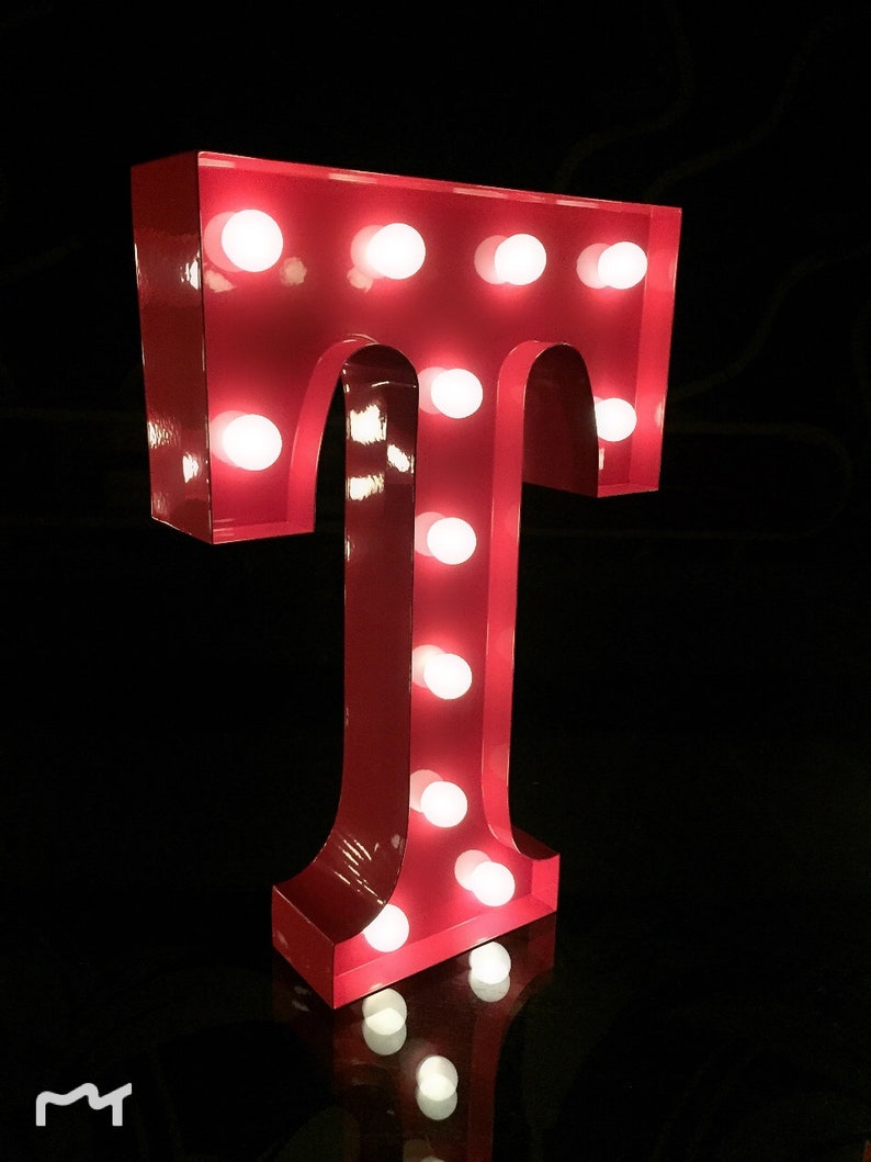 12 Metal Light up Letters Red AZ Marquee Letters Etsy