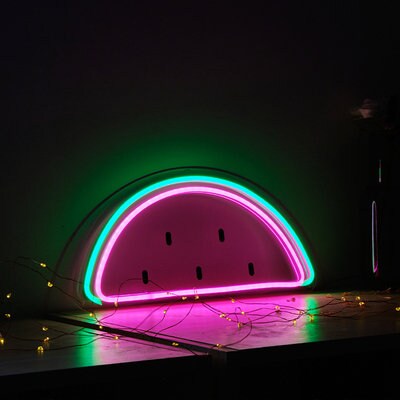 Insegna al neon a LED a forma di anguria, decorazione
