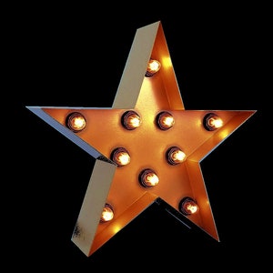 24&quot; Metal Star Decor Marquee Sign Light Up Star Light  Indoor Outdoor Decor Bar Restaurant Wedding Photography Background Decor