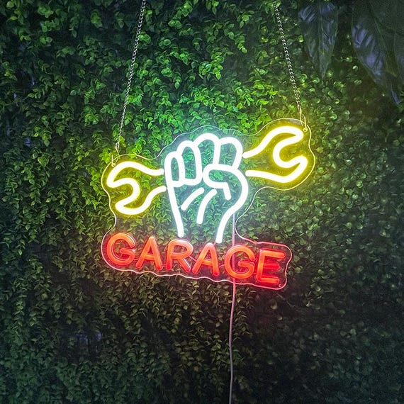 zouwii Insegna Da Officina Personalizzata, Insegna Da Officina Personalizzata, Insegna Da Parete Per Officina, Insegna Al Neon Da Officina, Insegna LED Da Officina, Insegna Luminosa Da Officina